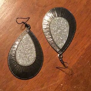 Glittery Teardrop Earrings